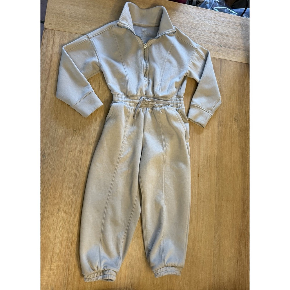 Kids Abercrombie kids YPB neoKNIT MAX Half-Zip Cream Size 5/6 Jumpsuit Fleece
